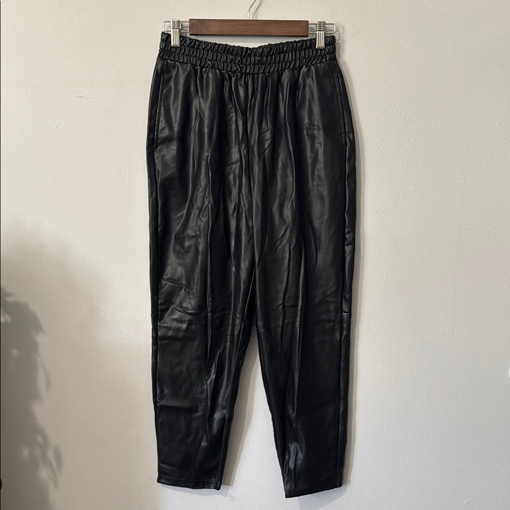 Black Faux Leather Pants